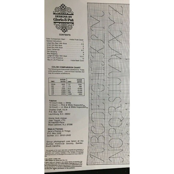 Cross Stitch Designs By Gloria & Pat Bears Ahoy Patterns Book 30 Afghan Summer - Picture 3 of 4